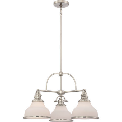 Grant 3 Light 24 inch Brushed Nickel Chandelier Ceiling Light