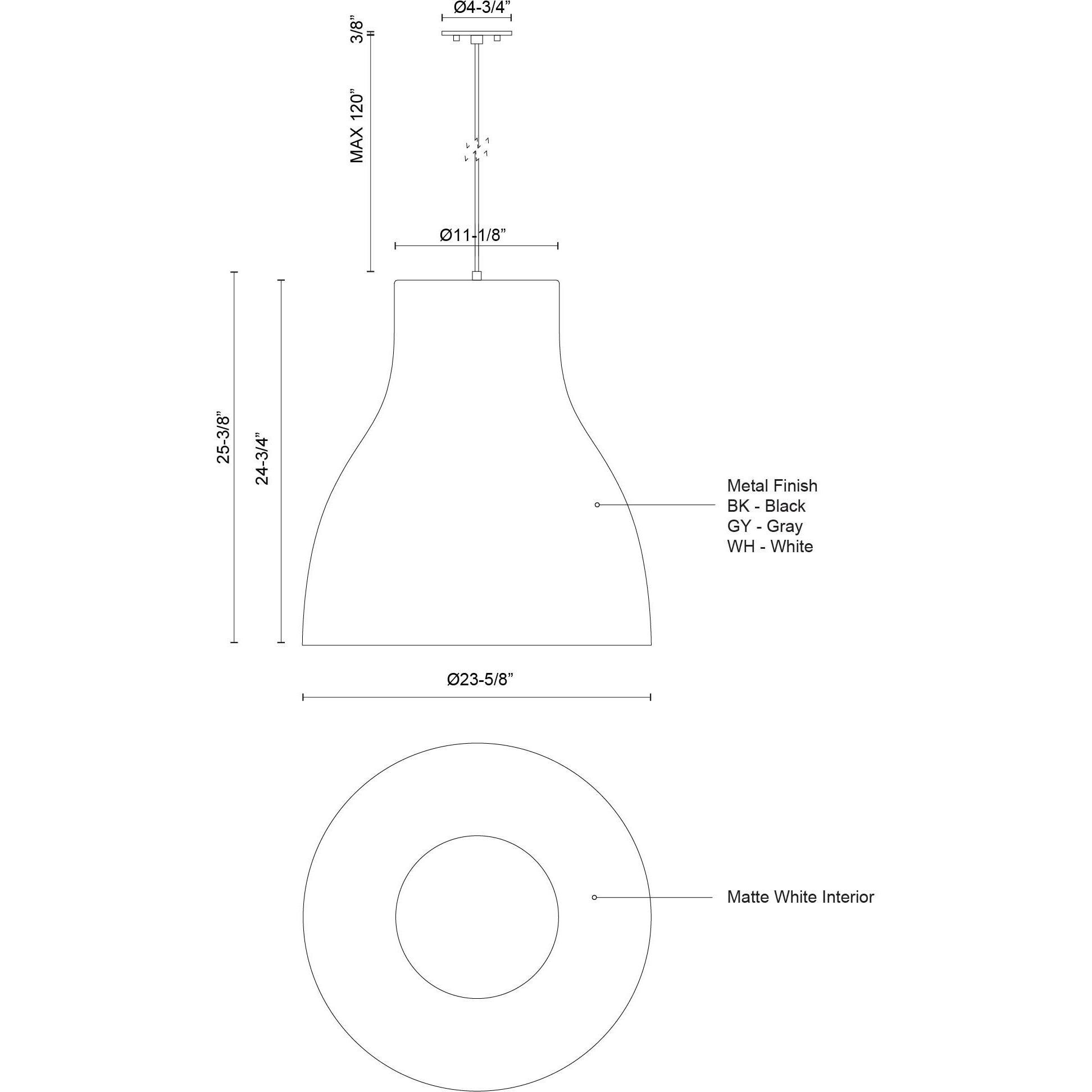 Cradle Pendant Ceiling Light in Gray