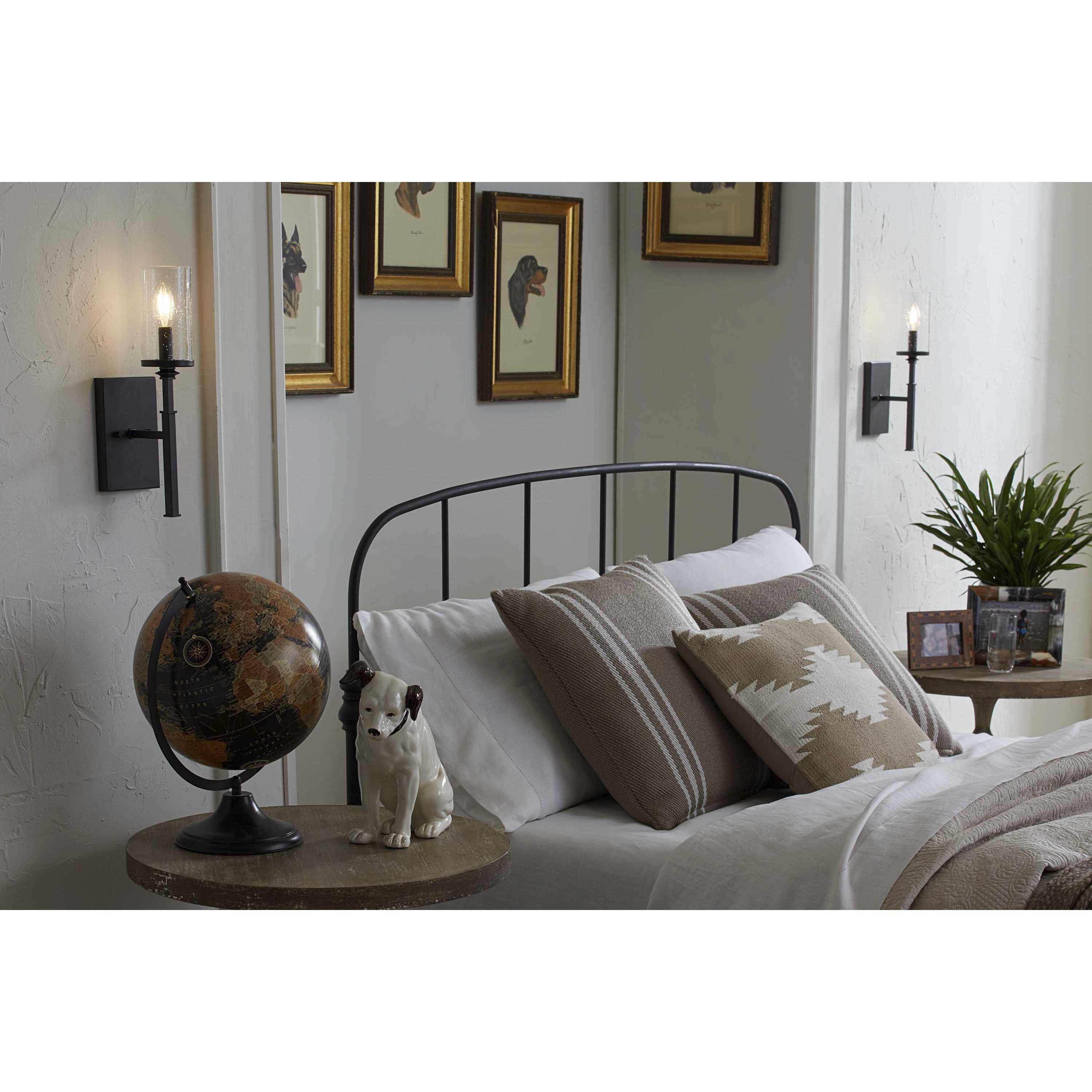 Gresham 1 Light Graphite Wall Bracket Wall Light, Design Series