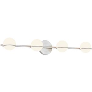 Textile Collection - Centric 4 Light 32 inch Brushed Nickel Bath Bar Wall Light