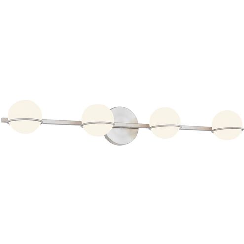 Textile Collection - Centric 4 Light 32 inch Brushed Nickel Bath Bar Wall Light