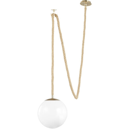 Rockport 1 Light 12 inch Aged Brass and Brown Pendant Ceiling Light