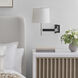 Suzanne Kasler Elle 22.25 inch 15.00 watt Polished Nickel and Black Rattan Swing Arm Sconce Wall Light