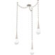 Raindrop LED 13.6 inch Beige Silver Swag Multi-Pendant Ceiling Light in 2700K LED, Oval Chain
