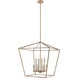 Atwood Pl 8 Light 24 inch Light Wood with Satin Nickel Pendant Ceiling Light