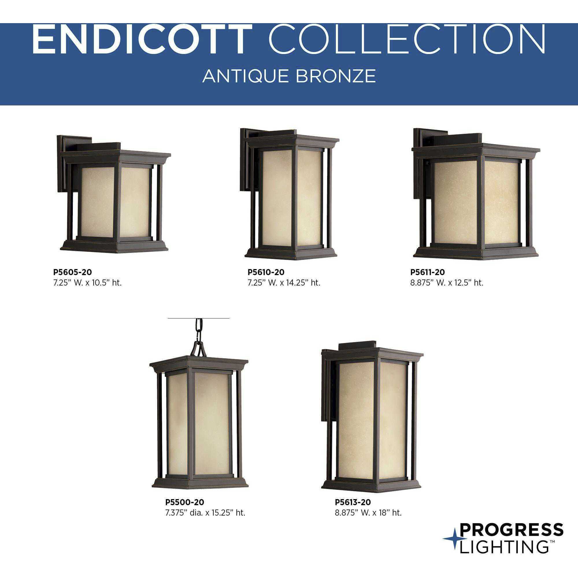 Endicott 1 Light 18 inch Antique Bronze Outdoor Wall Lantern, Extra Large