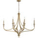 Covent Park 6 Light 40 inch Brushed Honey Gold Chandelier Ceiling Light
