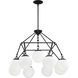 Orion 9 Light 30 inch Flat Black Chandelier Ceiling Light