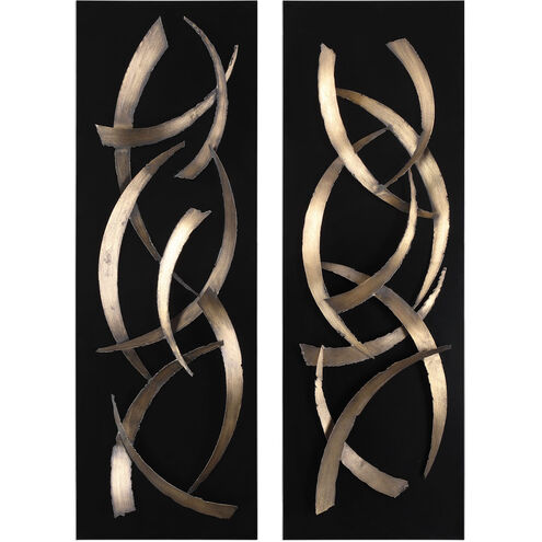 Brushstrokes 47 X 16 inch Metal Wall Art, Set of 2