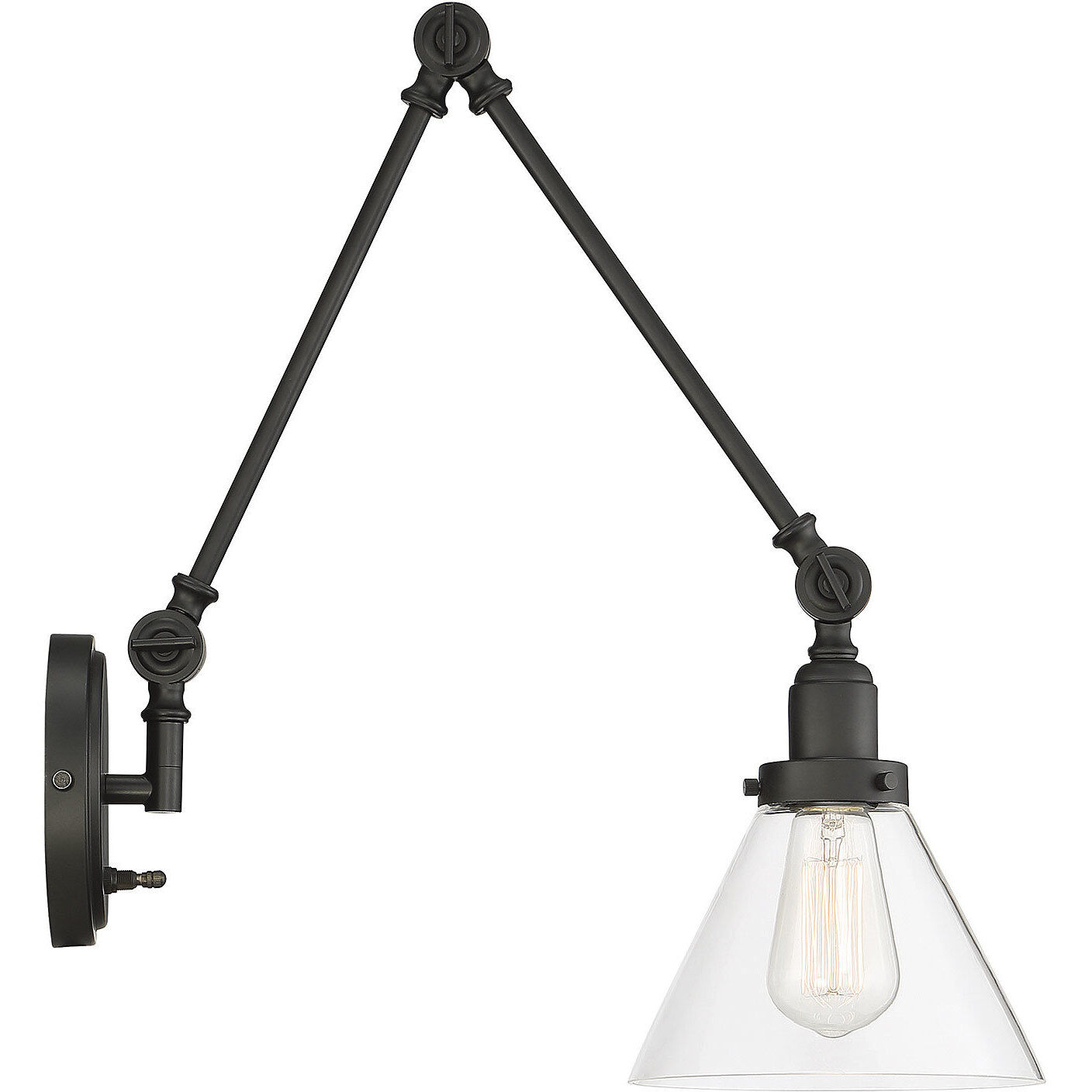 Drake 34.5 inch 60.00 watt Matte Black Adjustable Wall Sconce Wall Light, Essentials