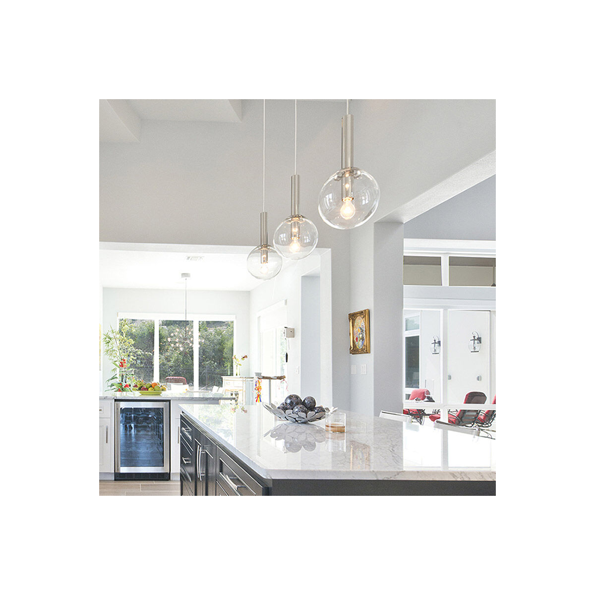 Bubbles 8 Light 23 inch Polished Nickel Pendant Ceiling Light