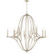 Claire 12 Light 48 inch Brushed Champagne Chandelier Ceiling Light