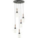 Hightider 5 Light 21 inch French Black/Natural Rope Multi-Pendant Ceiling Light