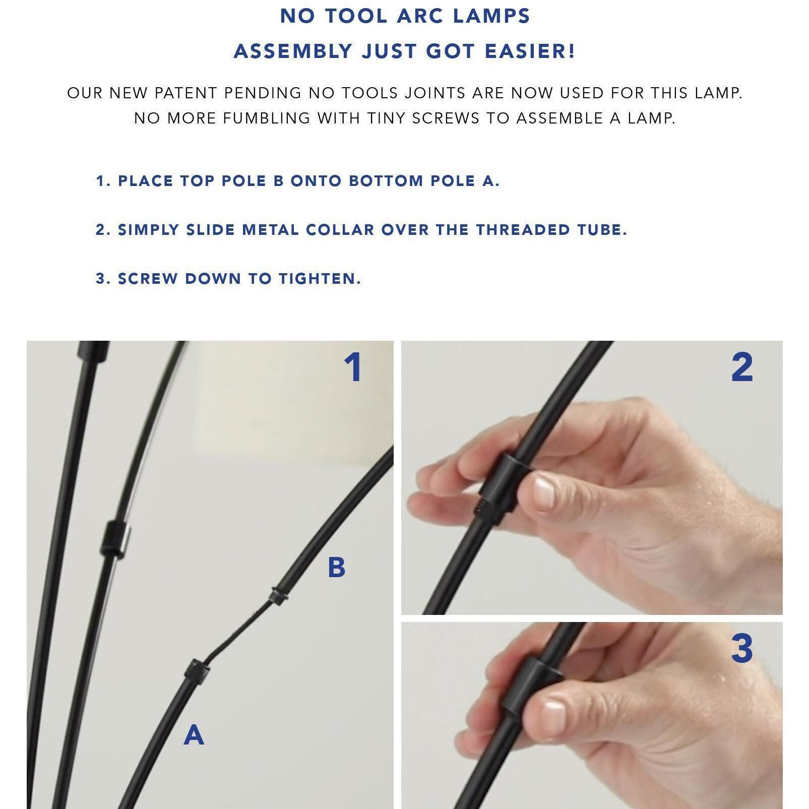 Astoria 78 inch 100.00 watt Black Arc Floor Lamp Portable Light