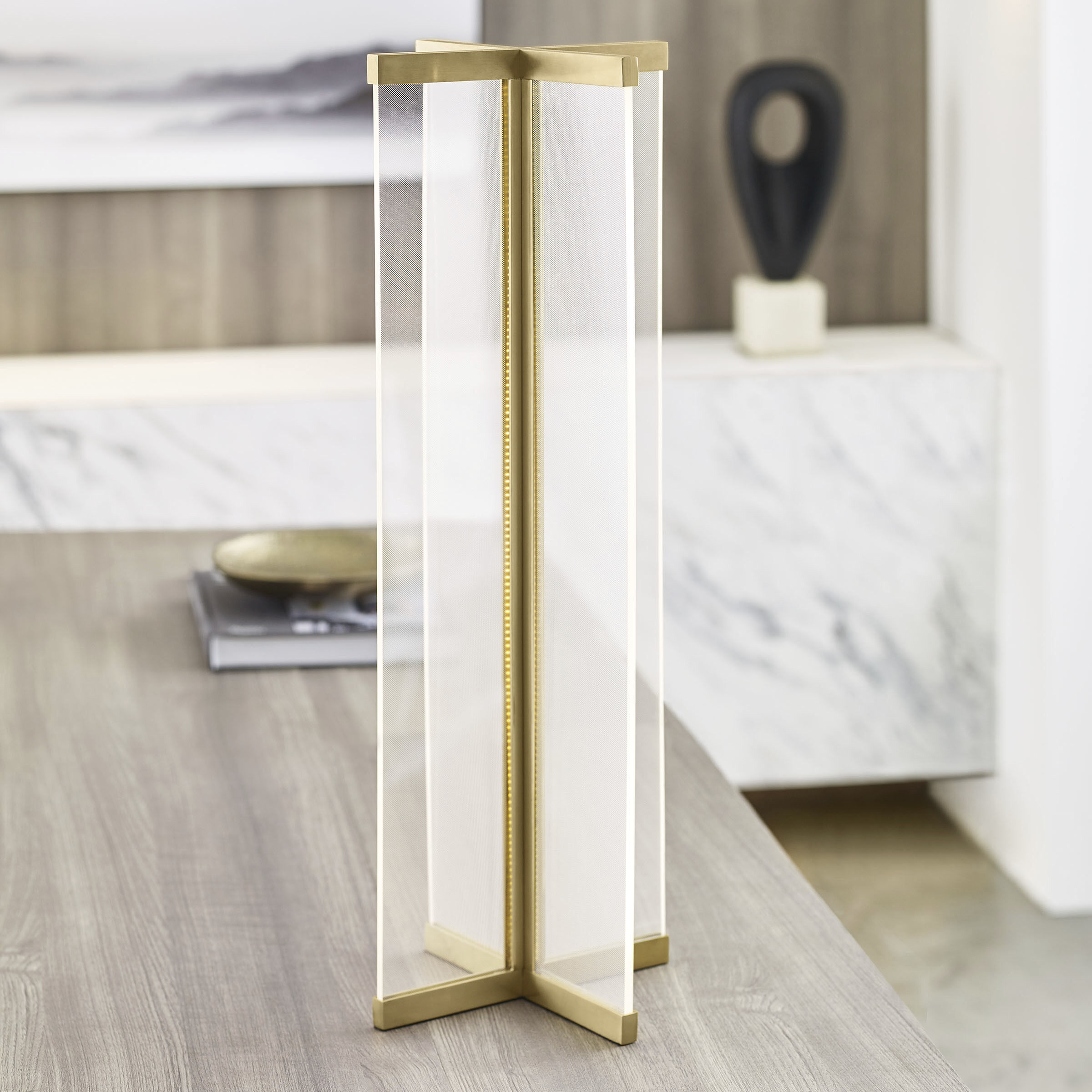 Sean Lavin Rohe 24.7 inch 24.9 watt Natural Brass Table Lamp Portable Light, Integrated LED