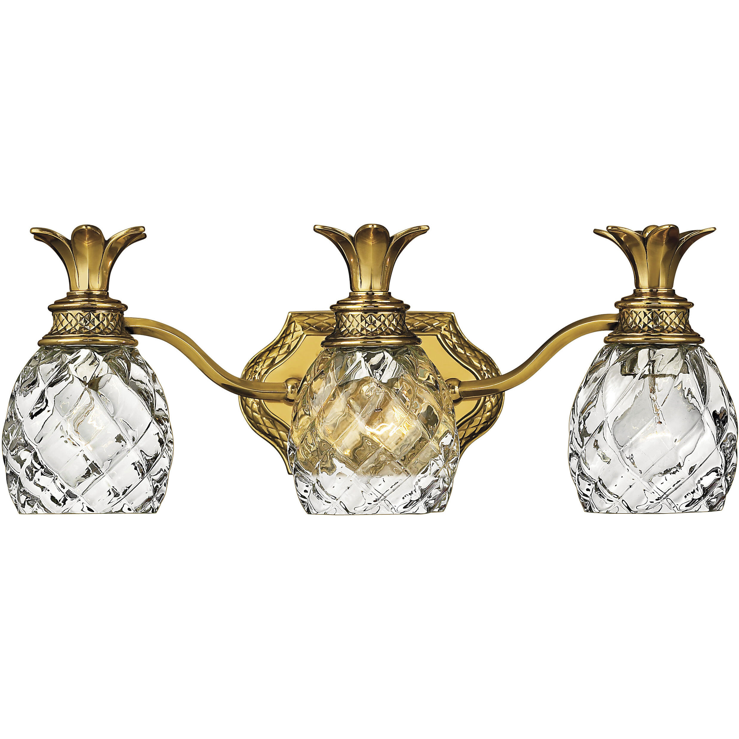 Plantation 3 Light 21 inch Burnished Brass Vanity Light Wall Light