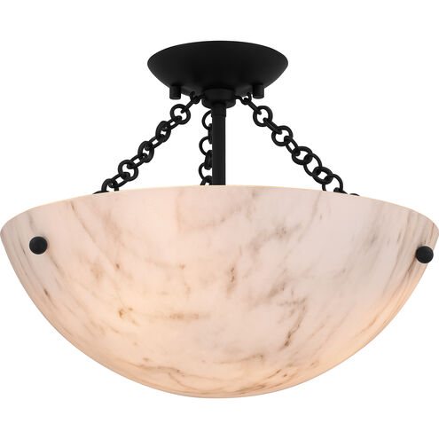 Baylor 3 Light 15 inch Matte Black Semi-Flush Mount Ceiling Light, Medium