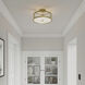 Ardezia 3 Light 15.75 inch Vintage Brass Semi-Flush Mount Ceiling Light