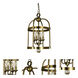 Compass 4 Light 12 inch Polished Nickel Mini Chandelier Ceiling Light