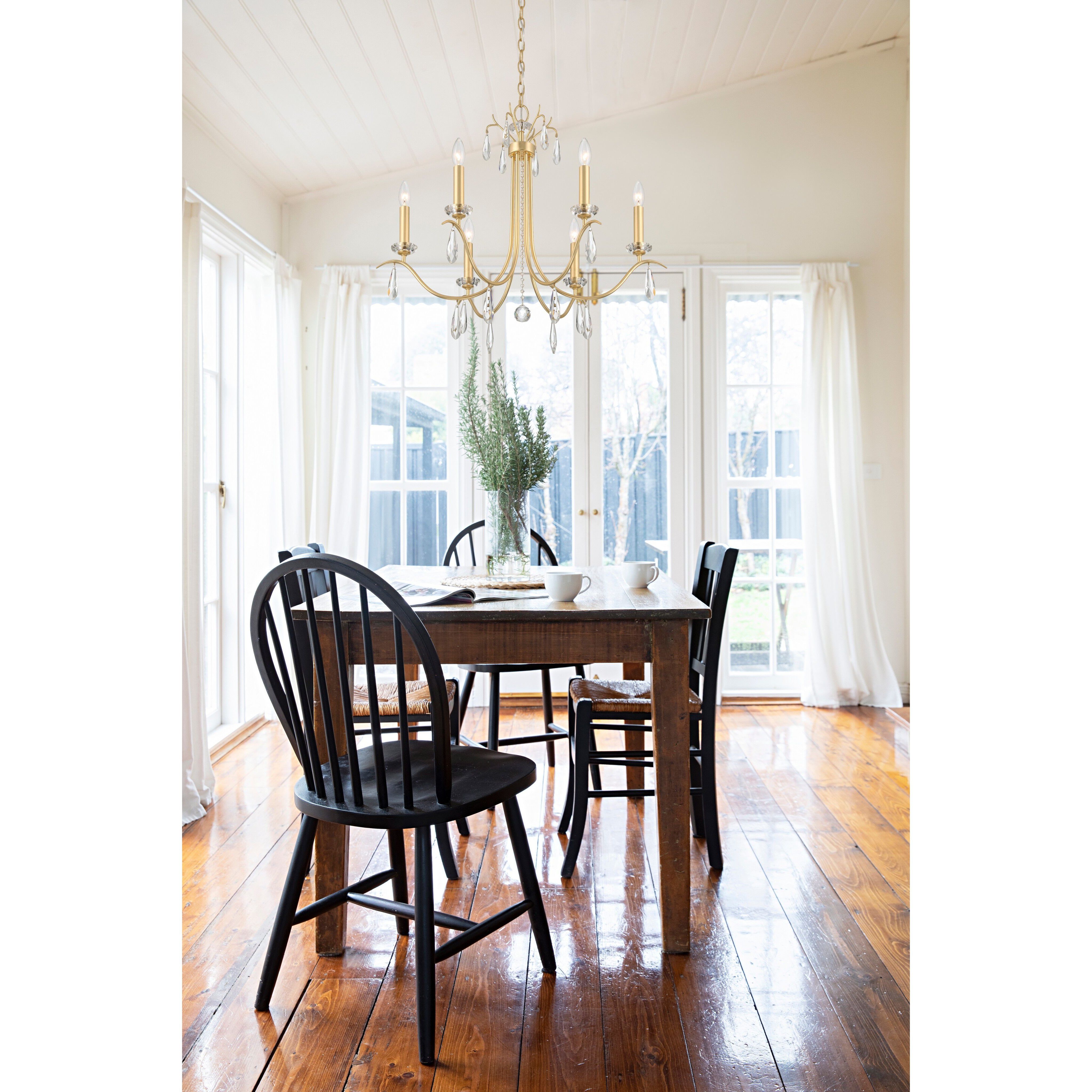 Rollins 6 Light 28 inch Antique Gold Chandelier Ceiling Light