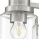 Universal LED Brushed Polished Nickel Fan Light Kit in Clear Glass