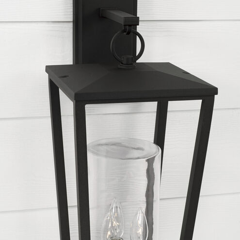 Elliott 3 Light 23.75 inch Black Outdoor Wall Lantern