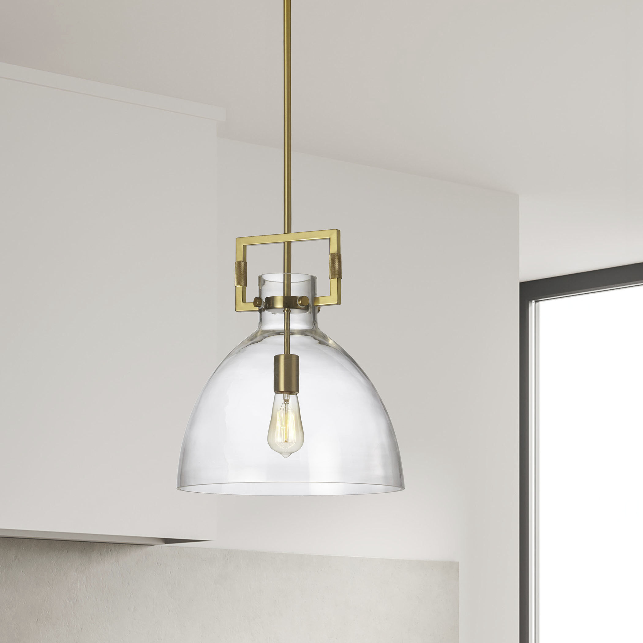 Liberty 1 Light 13.75 inch Aged Brass Pendant Ceiling Light