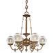 Jonathan 6 Light 27 inch Classic Brass Chandelier Ceiling Light