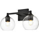 Foster 2 Light 16 inch Black Bath Sconce Wall Light