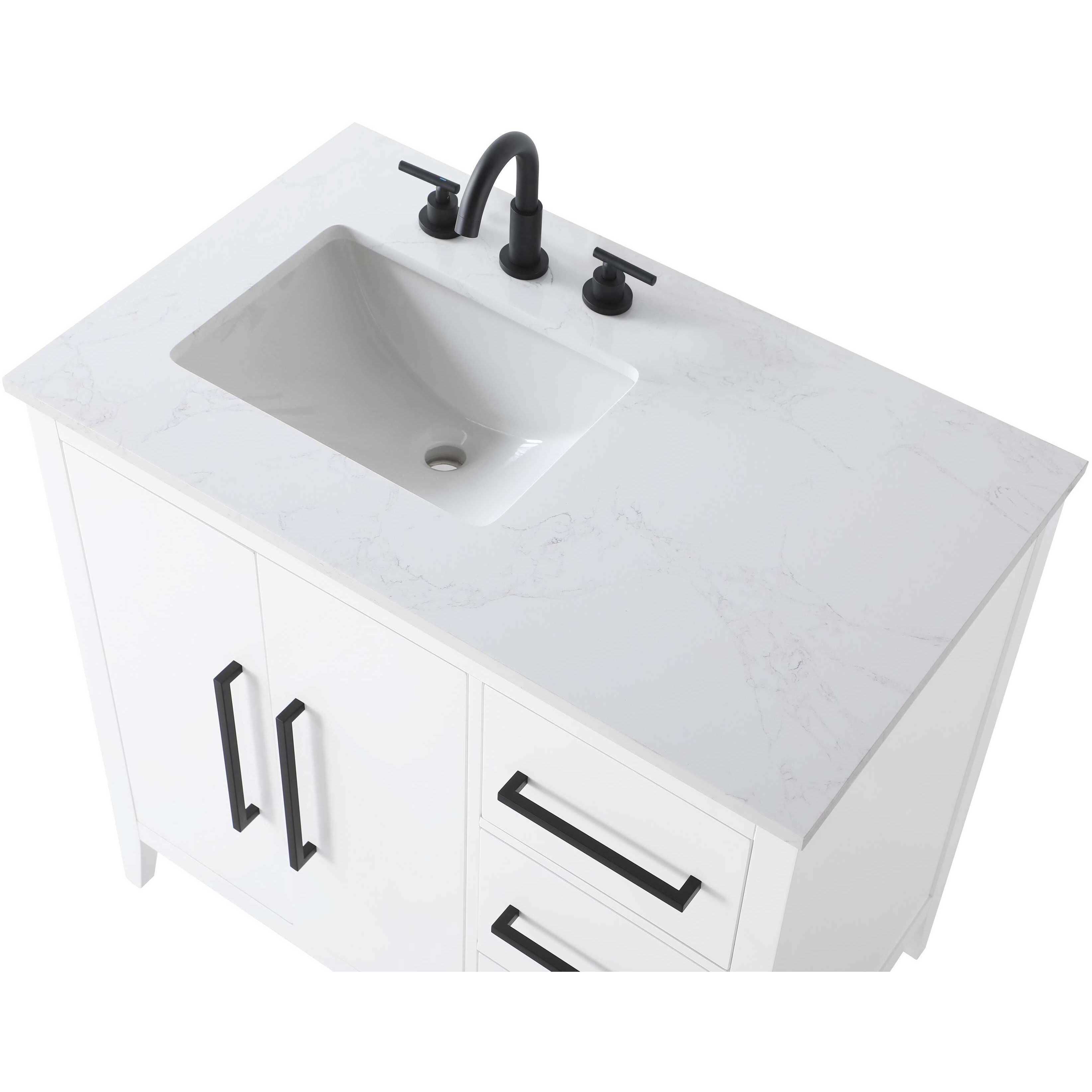 Millie 36 X 35 inch White Bathroom Vanity Cabinet