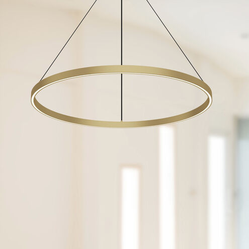 Cerchio LED 31.5 inch Brushed Gold Pendant Ceiling Light