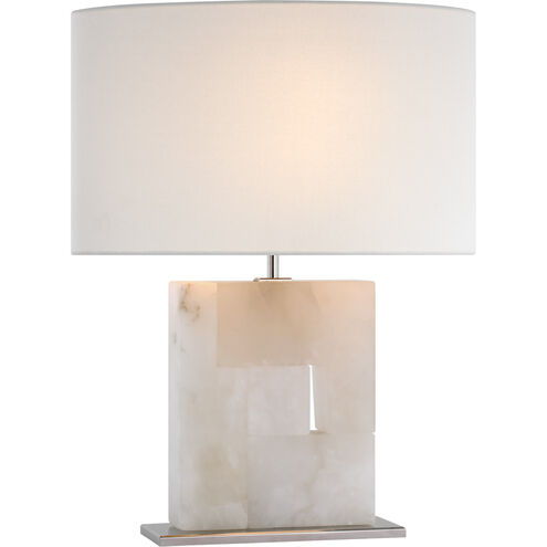 Ian K. Fowler Ashlar 22 inch 15 watt Alabaster and Polished Nickel Table Lamp Portable Light, Medium