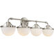 Meredith 4 Light 33 inch Satin Nickel Bathroom Vanity Light Wall Light, Lighting One (Open)