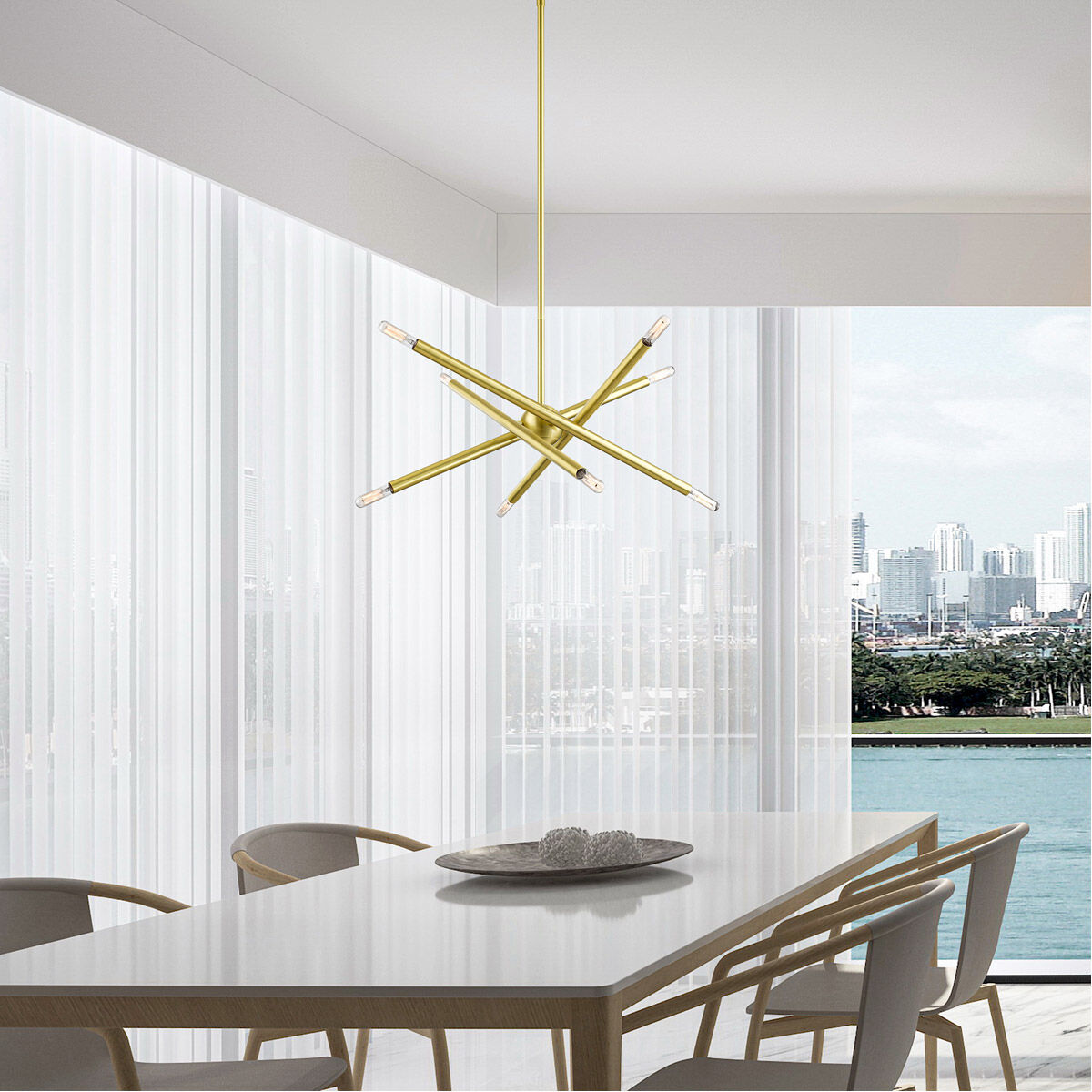 Soho 8 Light 20 inch Satin Brass Chandelier Ceiling Light