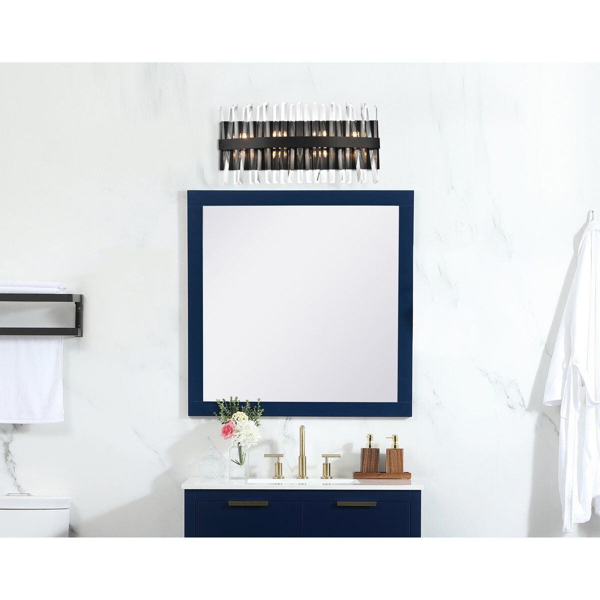 Serephina 8 Light 24 inch Black Bath Sconce Wall Light