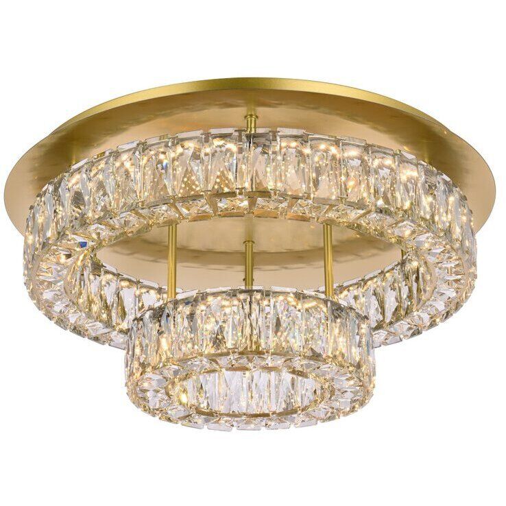 Monroe 2 Light 22 inch Gold Flush Mount Ceiling Light 