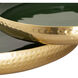 Nelson Dark Green Enamel and Polished Brass Tray, Set of 2
