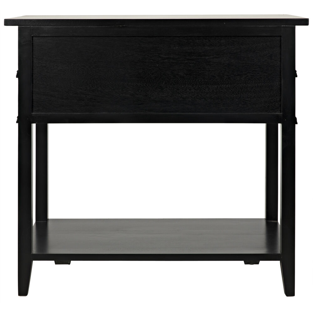 Colonial 35 X 32 inch Distressed Black Side Table, 2 Drawer