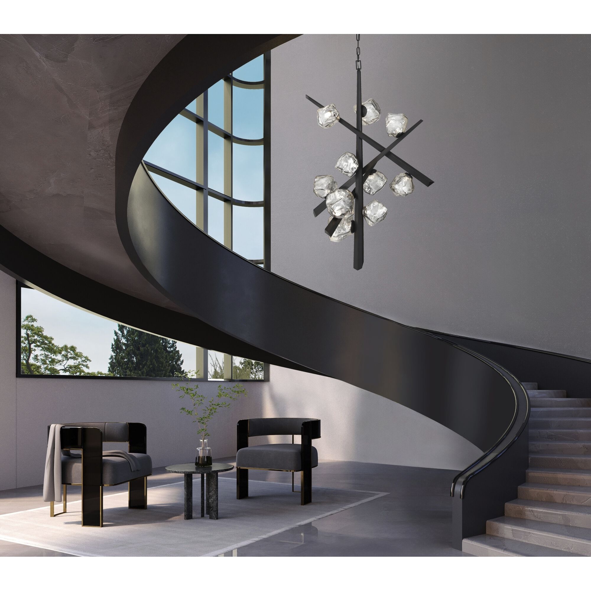 Thorah 10 Light 36 inch Graphite Chandelier Ceiling Light