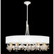 Azu LED 35 inch White Chandelier Ceiling Light in White Fabric