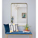 Barton 42 X 30 inch Brushed Gold Antique Wall Mirror, Large Rectangle