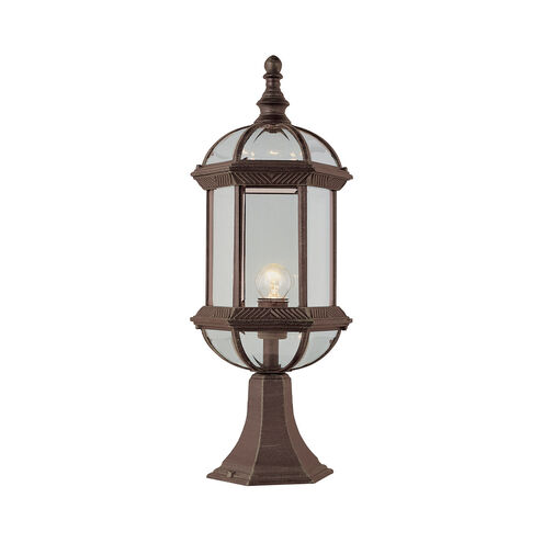 Wentworth 1 Light 21 inch Rust Outdoor Postmount Lantern