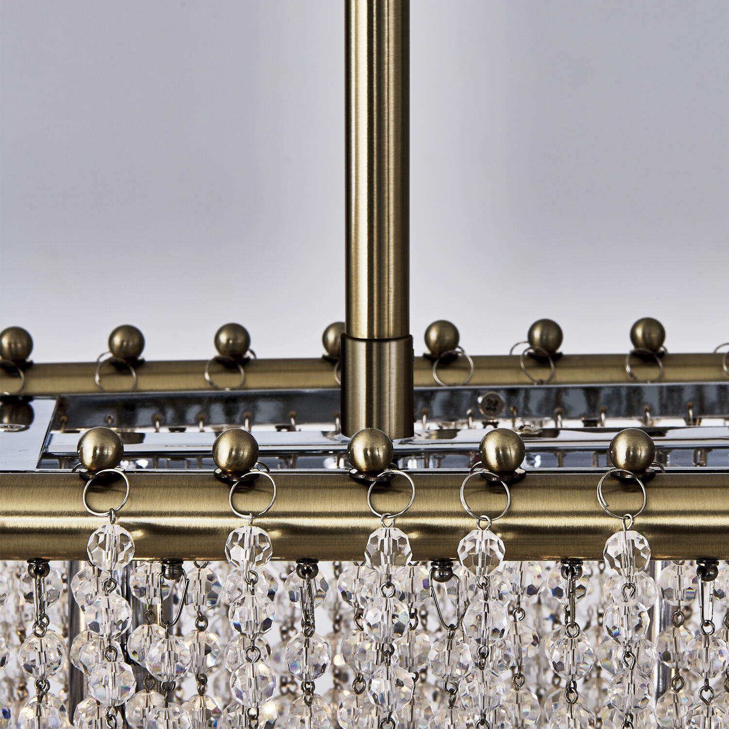 Farfalle 9 Light 9 inch Brushed Champagne Gold Linear Pendant Ceiling Light