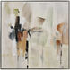 Pastel Abstract Ivory with Orange and Champagne Silver Framed Wall Art