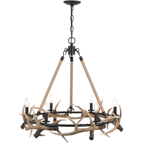 Breckenridge LED 30.5 inch Aged Iron Chandelier Ceiling Light in 6