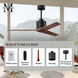 Atlas Mollywood 52 inch Matte Black with Walnut Tone Blades Ceiling Fan