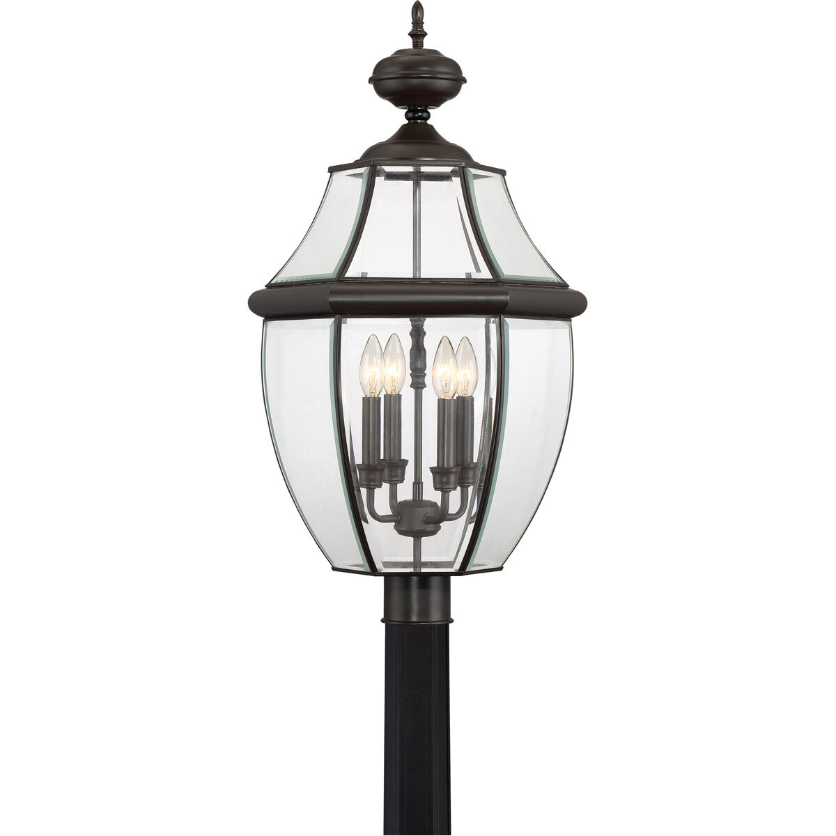 Newbury 4 Light 30 inch Medici Bronze Outdoor Post Lantern