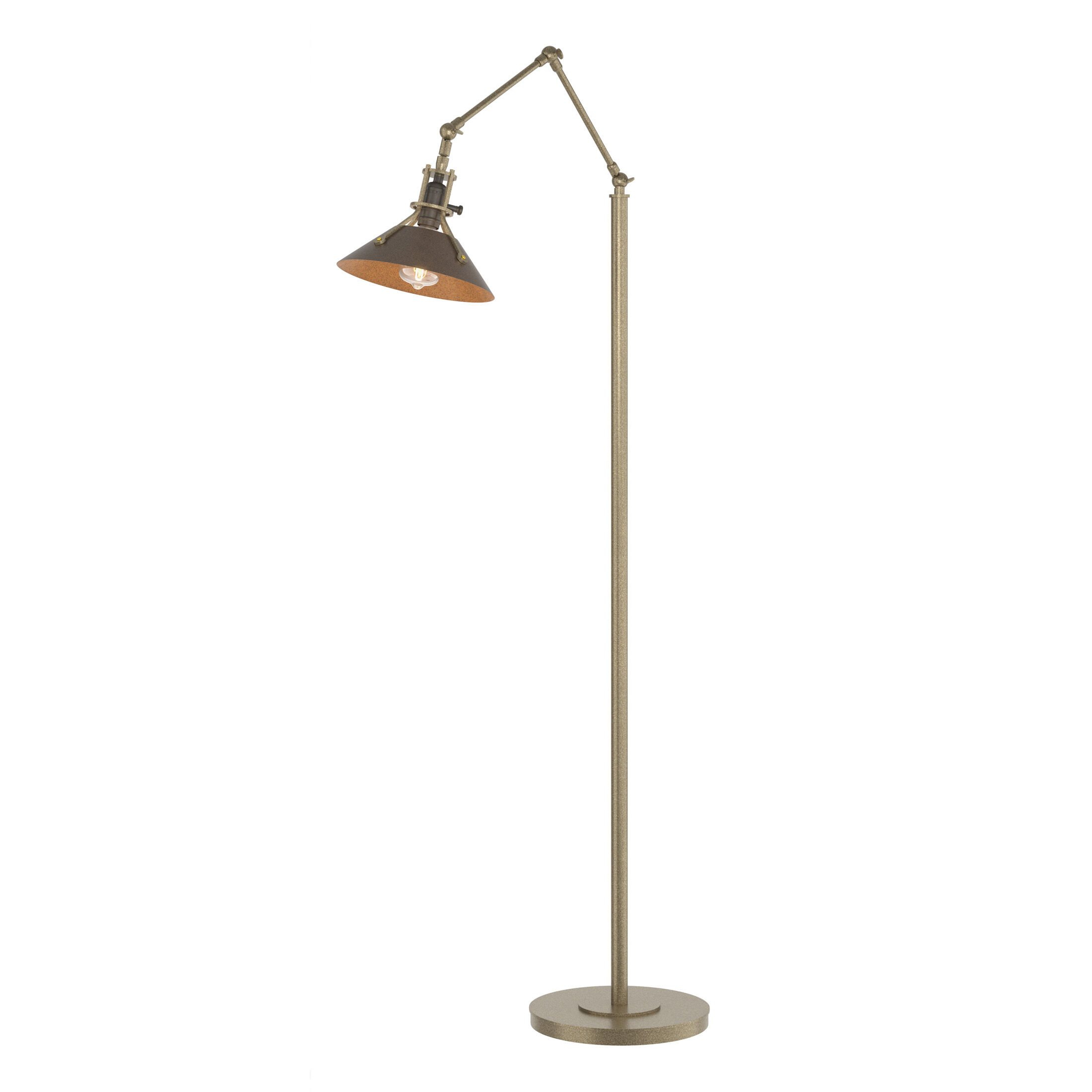 Henry 60.8 inch 60 watt Soft Gold and Bronze Swing Arm Floor Lamp Portable Light in Soft Gold Bronze