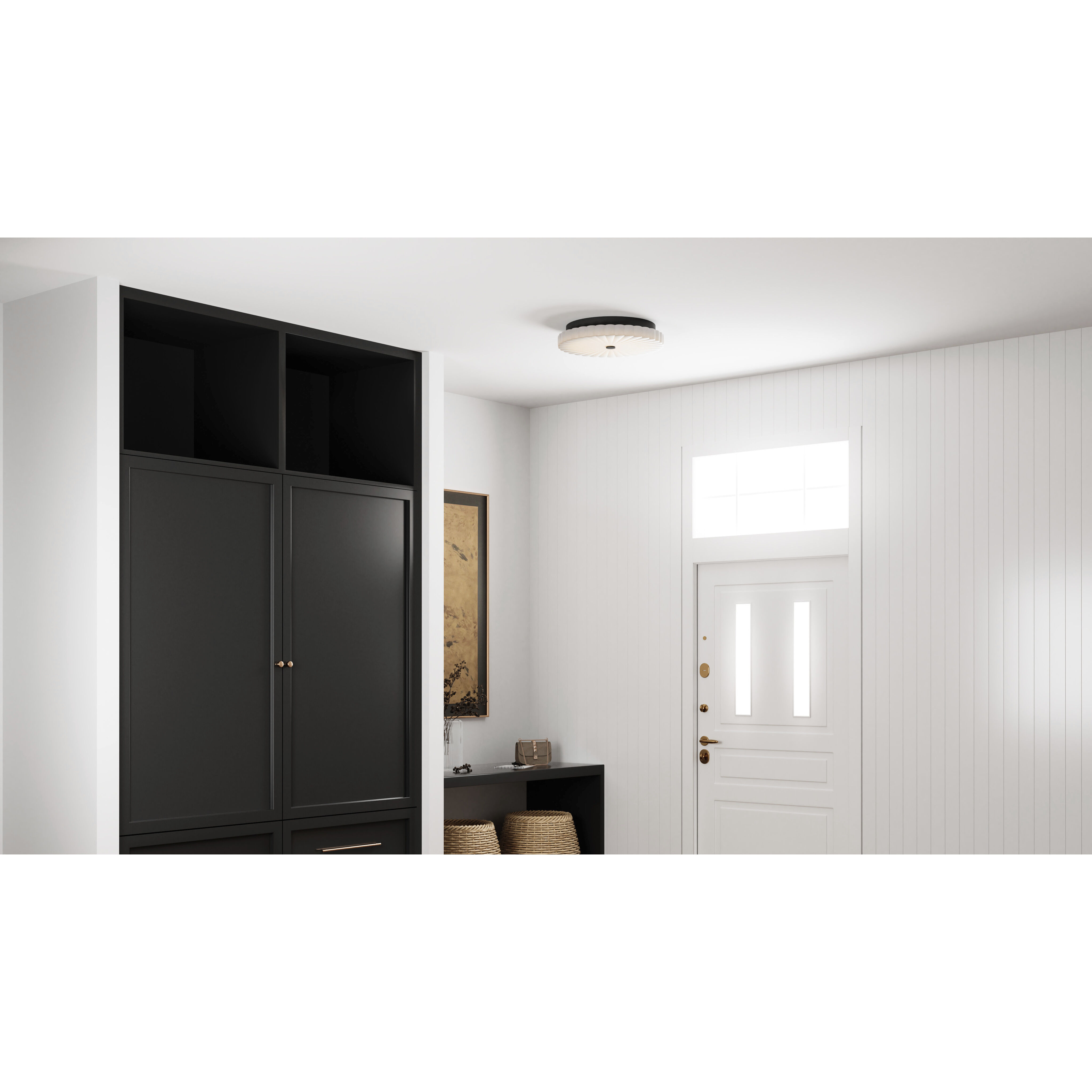 Cherbury LED 16 inch Matte Black Flush Mount Ceiling Light, Medium