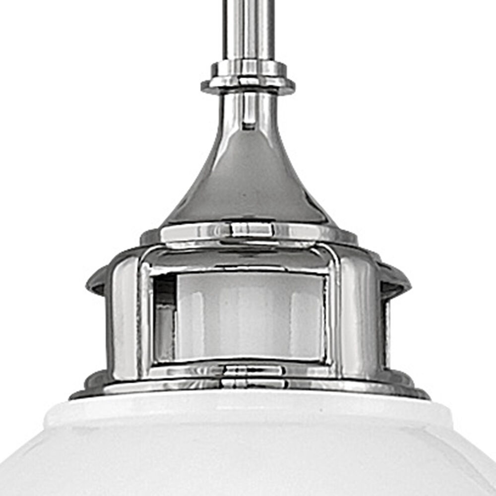 Amelia 1 Light 11.75 inch Polished White with Polished Nickel Indoor Mini Pendant Ceiling Light